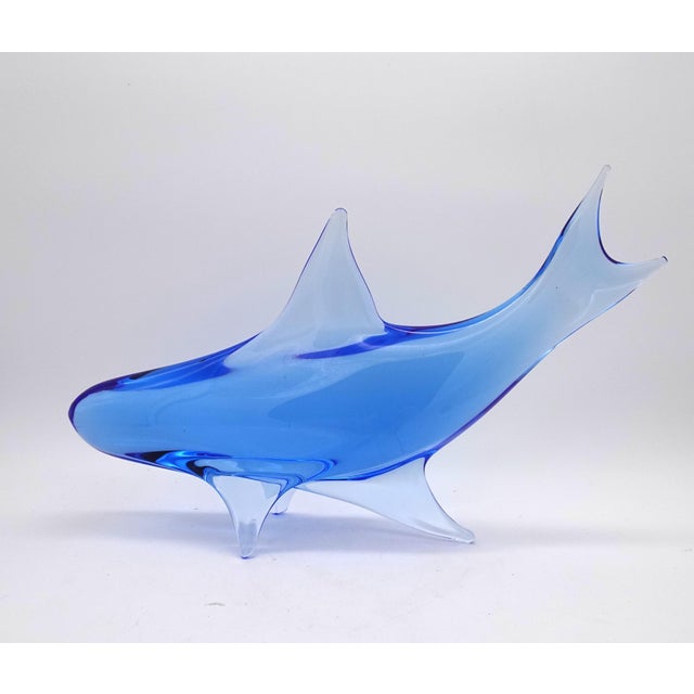 Vintage Murano Glass Shark in Cobalt Blue, 1980s For Sale - Image 9 of 9