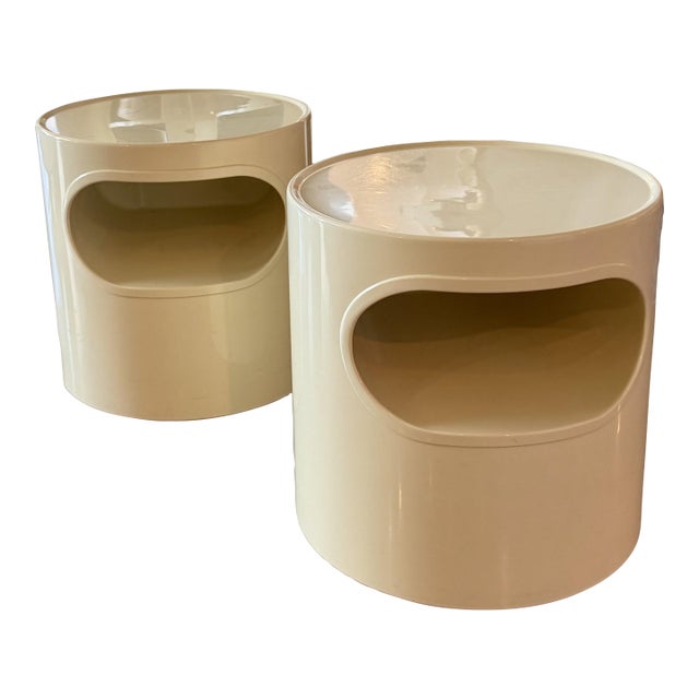 Vintage Emma Gismondi Schweinberger Artemide Giano Vano Side Tables Pair For Sale