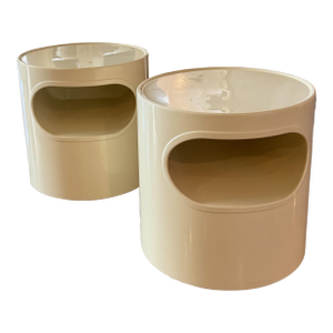 Vintage Emma Gismondi Schweinberger Artemide Giano Vano Side Tables Pair
