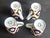 Vintage Ikat Patterned Porcelain Coffee Cups, Set of 4 For Sale - Image 9 of 10