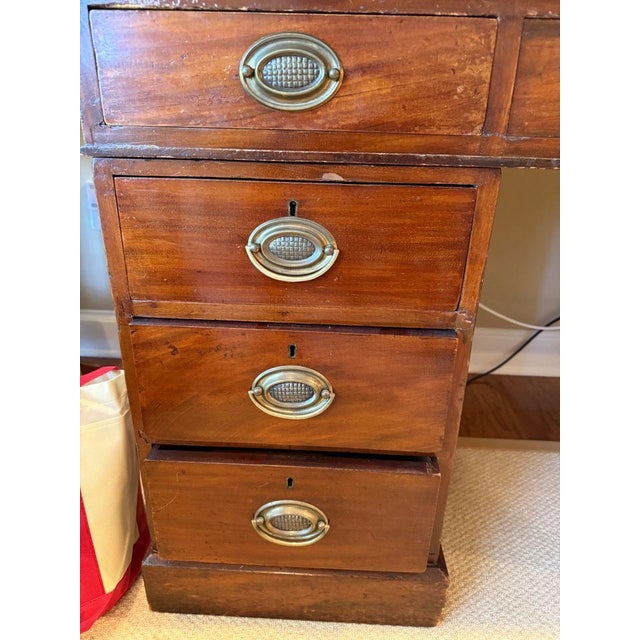 American Three Piece Pedestal Desk For Sale - Image 3 of 9