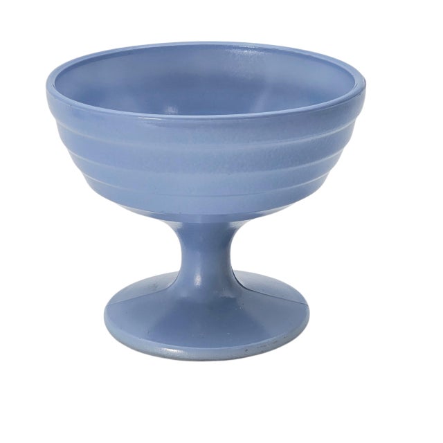 Blue Hazel Atlas Moderntone Platonite Blue Sherbet Bowls, Set of 5 (1930s–40s) For Sale - Image 8 of 10