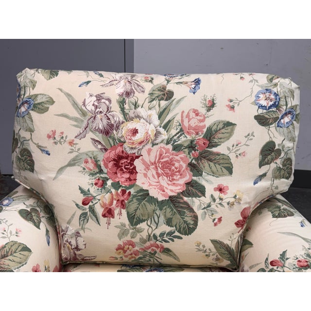 Shabby Chic Floral Patterned Arm Chairs, Pair For Sale - Image 10 of 12