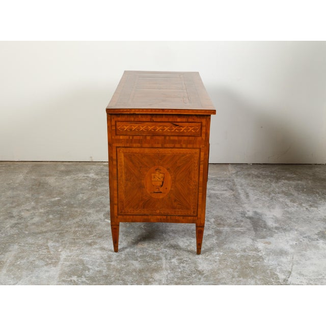 Italian Neoclassical Period 1800s Fruitwood Four-Drawer Commode with Marquetry For Sale - Image 12 of 12