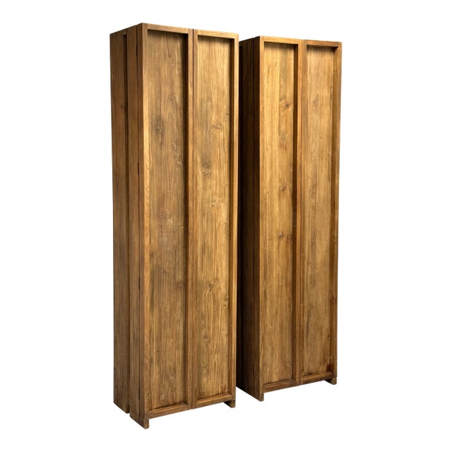 Roost Teak Storage Cabinets, Pair For Sale