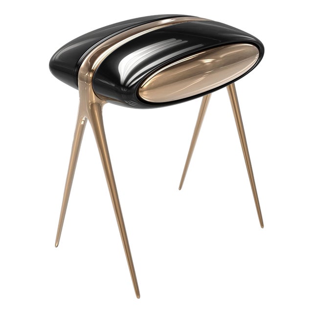 "Utopia" Console & Credenza With Bronze and Stainless Steel, Handcrafted For Sale
