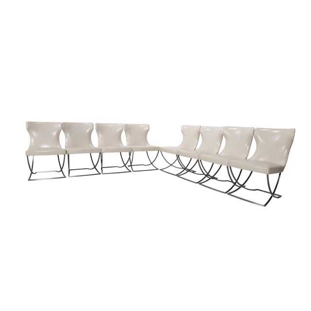 Leather Paloma Chairs in Beige and Chrome from Baxter, Set of 8 For Sale - Image 13 of 13