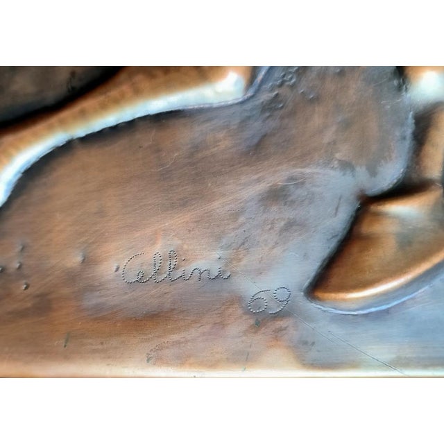 Decorative Panel with Centaur on the Hunt in Embossed Copper by Cellini, Italy, 1969 For Sale - Image 3 of 6