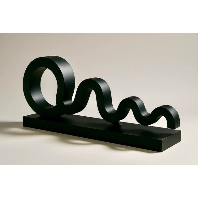 “Waveform” — Handmade Black Modern Metal Sculpture With Marble Base by Casper Cacioppo, Caz and Company For Sale - Image 4 of 8