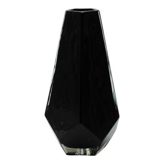 Black Pentagonale Murano Vase For Sale
