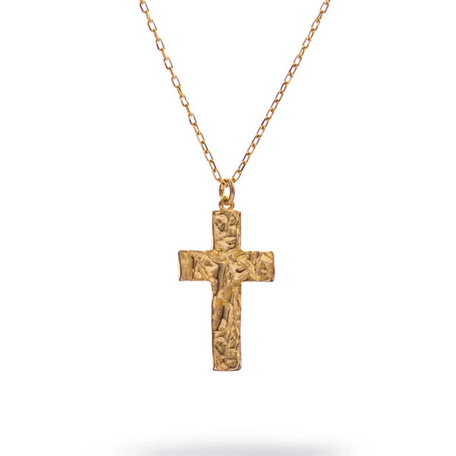 Contemporary Divine Faith Minimalist Cross Necklace For Sale - Image 3 of 9