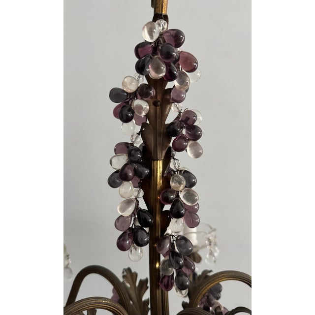 1920s Antique Chandelier With Glass Grape Clusters For Sale - Image 5 of 8