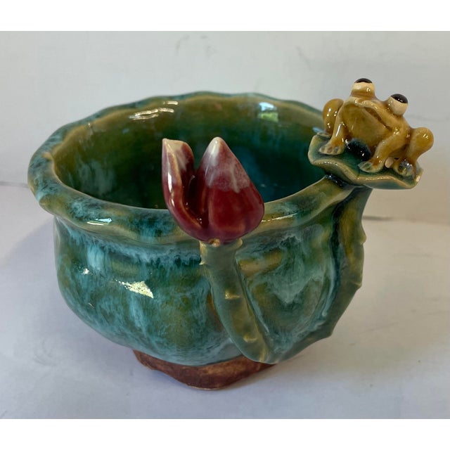 Vintage Ceramic Bowl With Frog Design Chairish