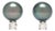 0.35ctw Tahitian Pearl & Diamond Stud Earrings, 14k White Gold, Length .5 In., Pair For Sale