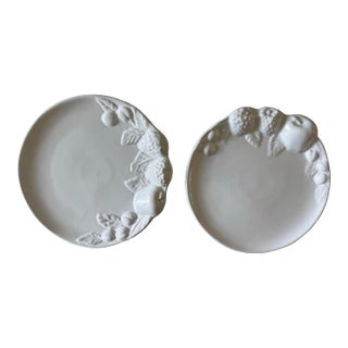 Pair of Vintage Italian Ceramic Fruit Plates For Sale
