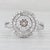 Silver 1.26ctw Diamond Halo Engagement Ring 10k White Gold Size 7 Champagne Center For Sale - Image 8 of 8