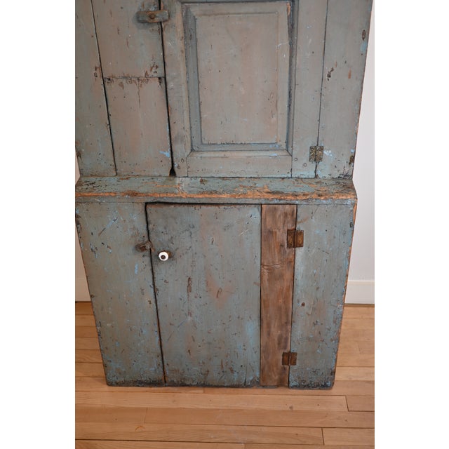American Primitive Stepback Cupboard For Sale - Image 4 of 10