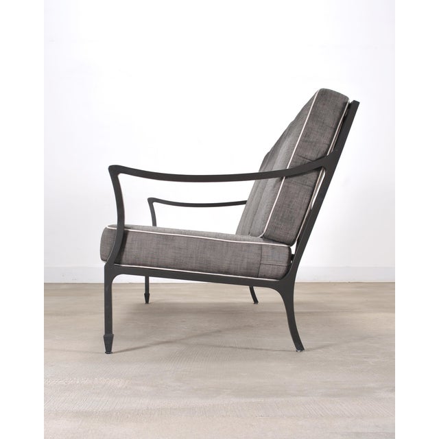 Charcoal McKinnon and Harris Beaufort Aluminum Three-Seat Garden Sofa For Sale - Image 8 of 13