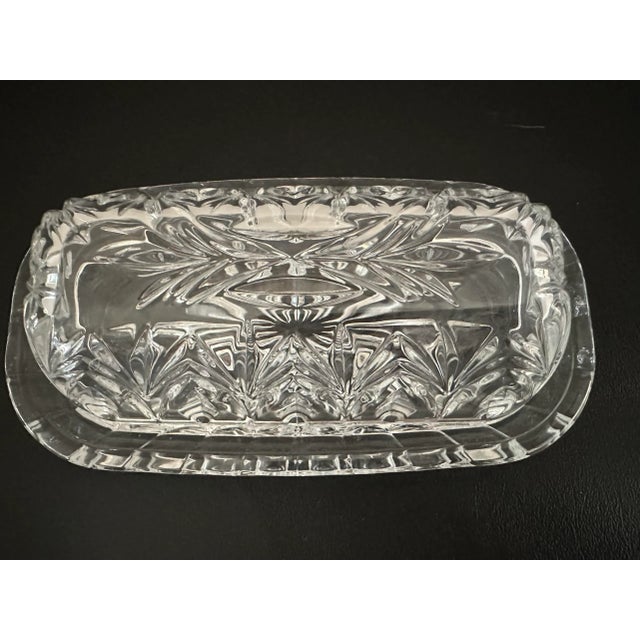 Glass Waterford Crystal Marquis Canterbury Covered Butter Dish For Sale - Image 7 of 7