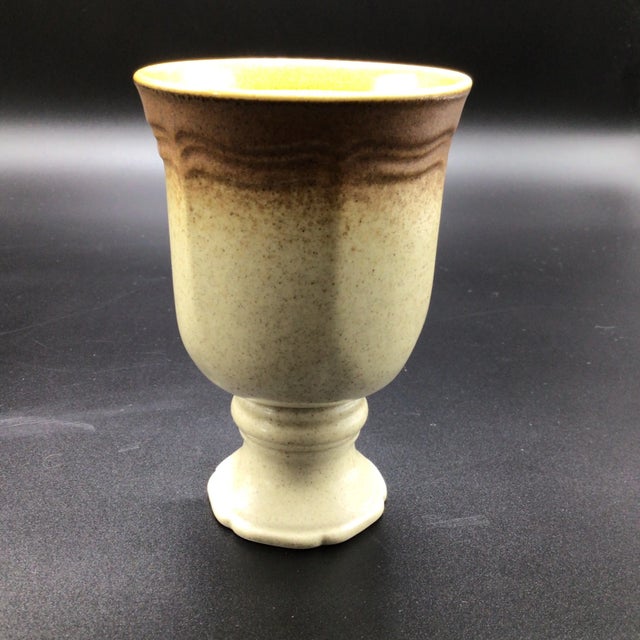 Mikasa Vintage Mikasa Whole Wheat Pattern Stoneware Goblets for Hot or Cold Liquids - Set of 4 For Sale - Image 4 of 12