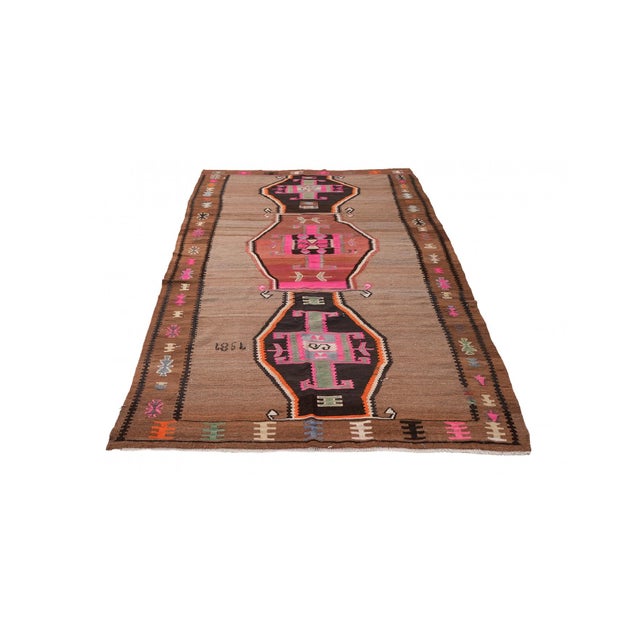 Mid-Century Modern Large Vintage Turkish Kars Kilim Rug - 6`3″ X 12`10″ For Sale - Image 3 of 6