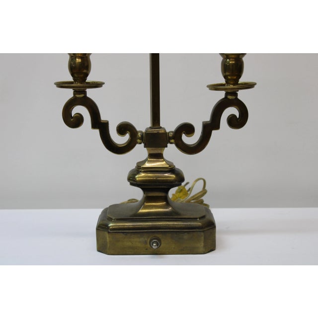 French French Style Brass Candelabra Converted to Table Lamp For Sale - Image 3 of 9