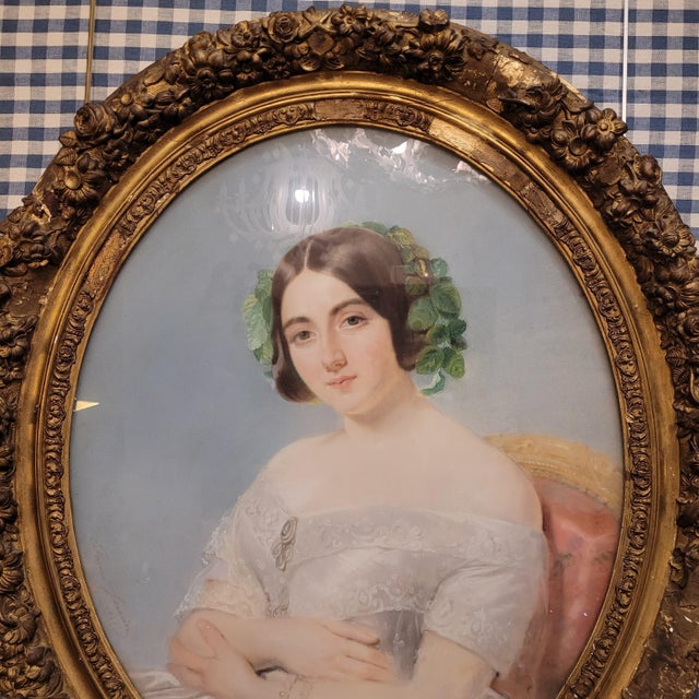 Edmond Jewrin, Portrait of a Young Nobleman, 1843, Pastel on Paper For Sale - Image 11 of 18