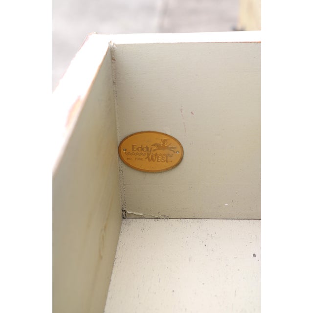 White Rustic Eddy West 9 Drawer Whitewashed Painted Distressed Solid Pine Dresser For Sale - Image 8 of 14