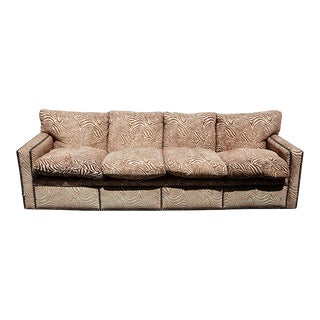 English Four Seater Down Filled Sofa Circa 1910 For Sale