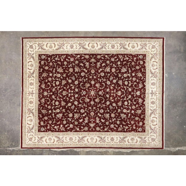 Burgundy Vintage Chinese Tabriz Rug, 12’00 X 15’04 For Sale - Image 8 of 8