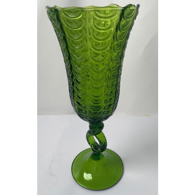 Large Vintage Handcrafted Murano Glass Chalice in the Style of Carlo Scarpa, 1950s For Sale - Image 9 of 16