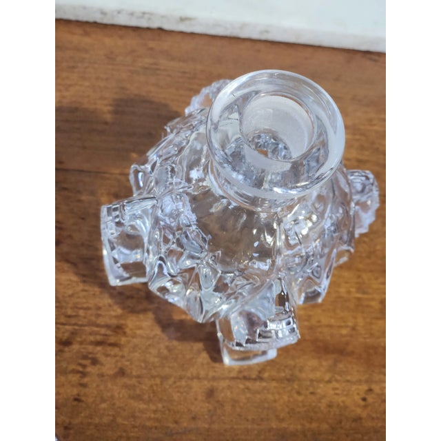 Art Deco Tall Art Deco Perfume Bottle, Clear Cut Glass 1940's For Sale - Image 3 of 12