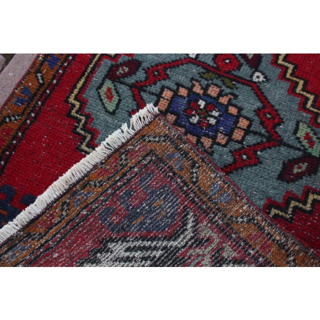 1950s Turkish Vintage Wool Doormat Rug For Sale - Image 12 of 13