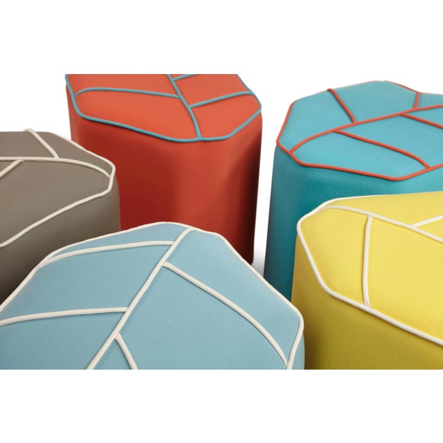 Yellow Outdoor Leaf Seat Pouf by Nicolette de Waart for Design by Nico For Sale - Image 4 of 6