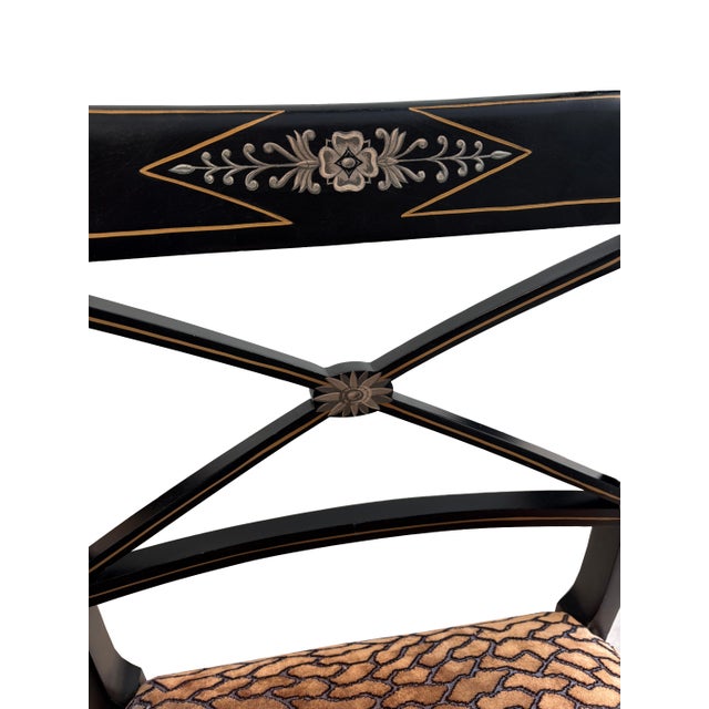 Black Vintage Hand-Painted Desk Chair For Sale - Image 8 of 13