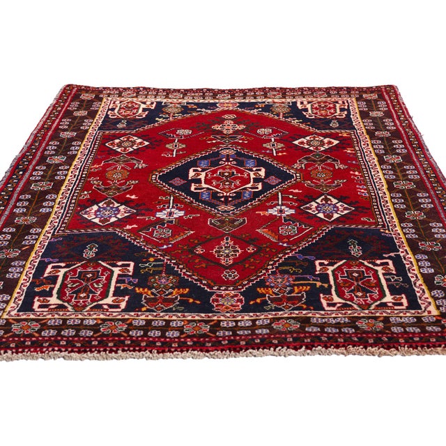 Tribal Vintage Persian Qashqai Rug, 03'05 X 05'02 For Sale - Image 3 of 10