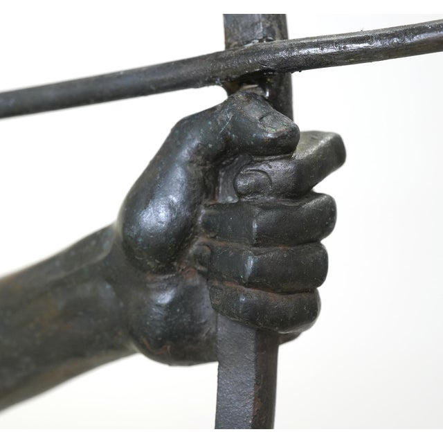 Early 20th Century Early 20th Century The Archer Classical Bronze Male Nude Sculpture by Ernst Moritz Geyger For Sale - Image 5 of 11