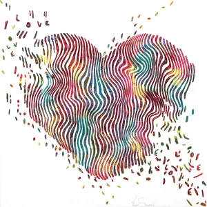 ''Heart Love Glow in the Dark Day'' Contemporary Abstract Acrylic Painting by Virginie Schroeder