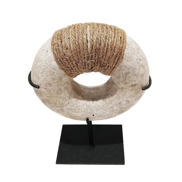 Ecru Indonesian Stone Bracelet on Stand, Contemporary For Sale - Image 8 of 10