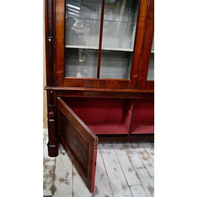 Large Victorian Gothic Rosewood and Glass Bookcase, 1880s For Sale - Image 5 of 18