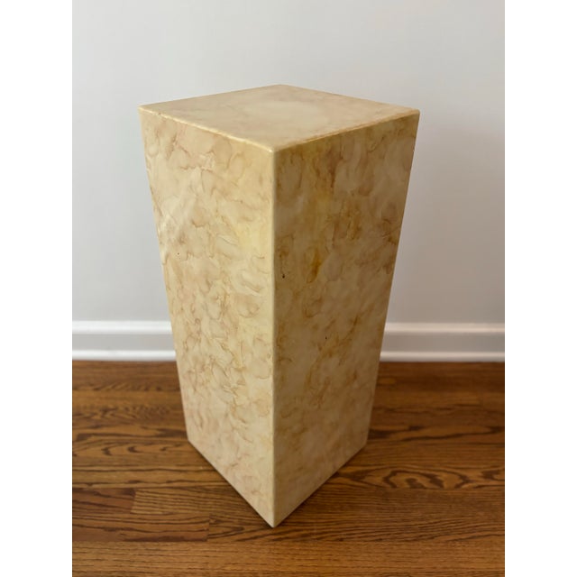 Post Modern 1970’s 1980’s Faux Marble Stone Laminated Plant or Art Display Stand 30” Tall For Sale - Image 6 of 10