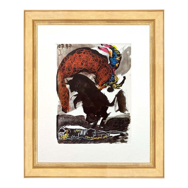 1960s Pablo Picasso Toros Y Toreros 1 Dated 10/7/59 Framed For Sale
