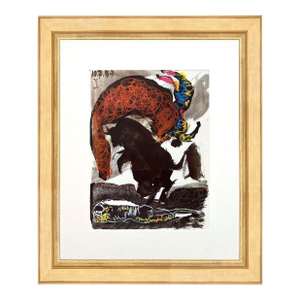 1960s Pablo Picasso Toros Y Toreros 1 Dated 10/7/59 Framed