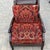 Traditional Paul Schatz Lounge Chair With Floral Red Upholstery and Wood Frame For Sale - Image 3 of 10
