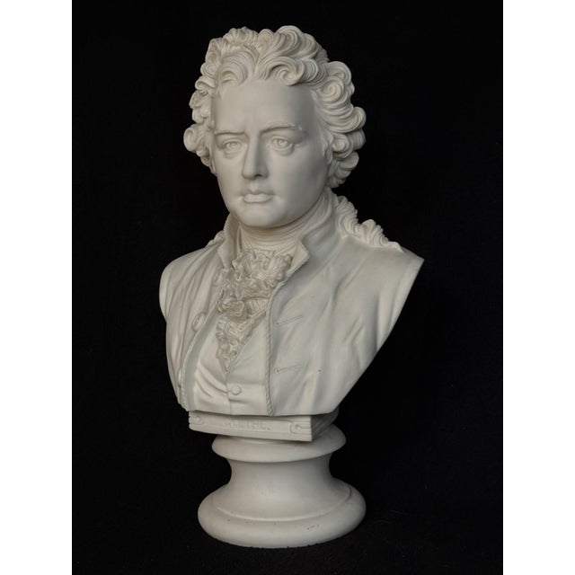 Rare Large Antique Parian Johanne Wolfgang Von Goethe R & L Portrait Bisque Bust For Sale - Image 10 of 17