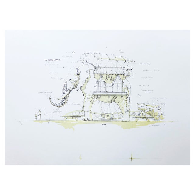 François Delaroziere, L’éléphant, 2008, Lithograph For Sale