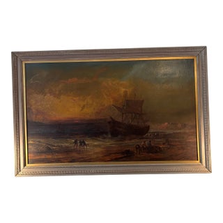 Late 19th Century Large Oil Painting by Famed Historical Seascape Painter F. D. Briscoe For Sale