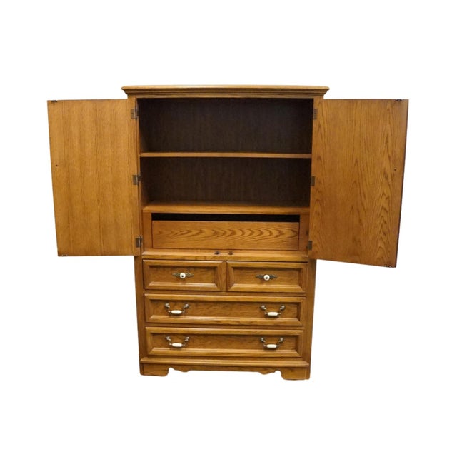 Thomasville Thomasville Furniture Homecoming Collection Solid Oak Rustic Country Style 42" Door Chest 43811-340 For Sale - Image 4 of 14