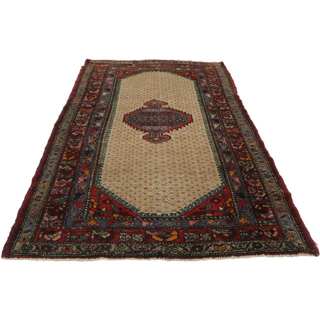 Antique Persian Hamadan Rug - 04'03 X 06'03 For Sale - Image 4 of 10