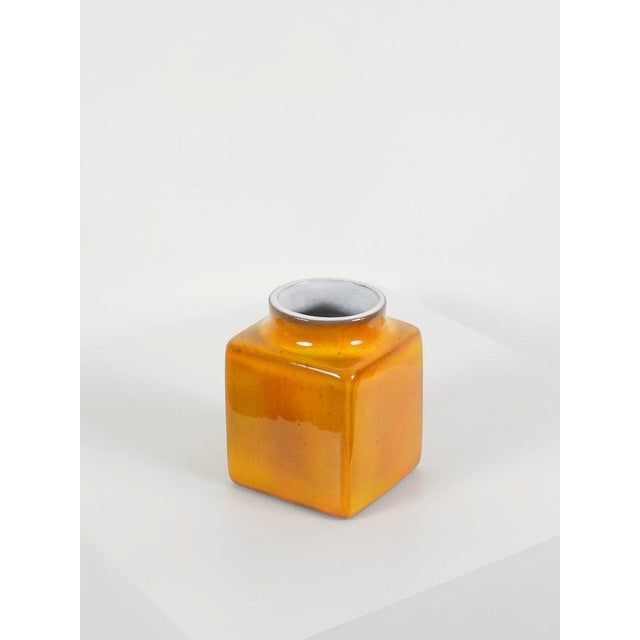 Orange Vintage French Vase in Ceramic by Jacques & Dani Ruelland, 1960 For Sale - Image 8 of 11